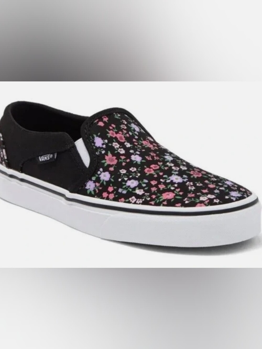 Vans® Asher Floral Slip-On Sneakers - Black Wmn's Size 10 NWOT MSRP $74.95